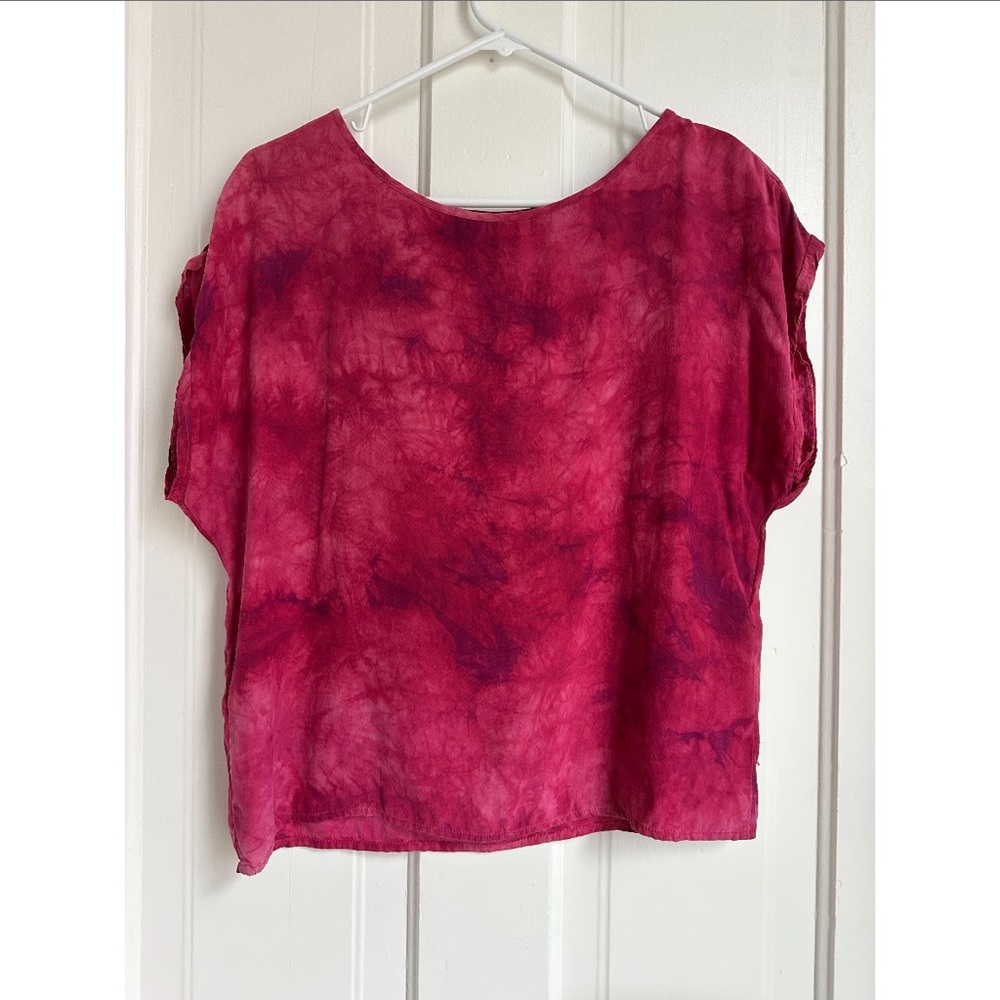 Pink tie dye blouse
